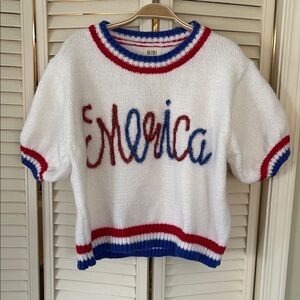 BiBi White Sweater with Red and Blue Details
